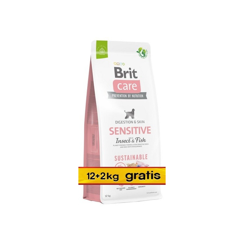 Brit Care Sustainable Sensitive Insect & Fish 14kg (12+2kg gratis)