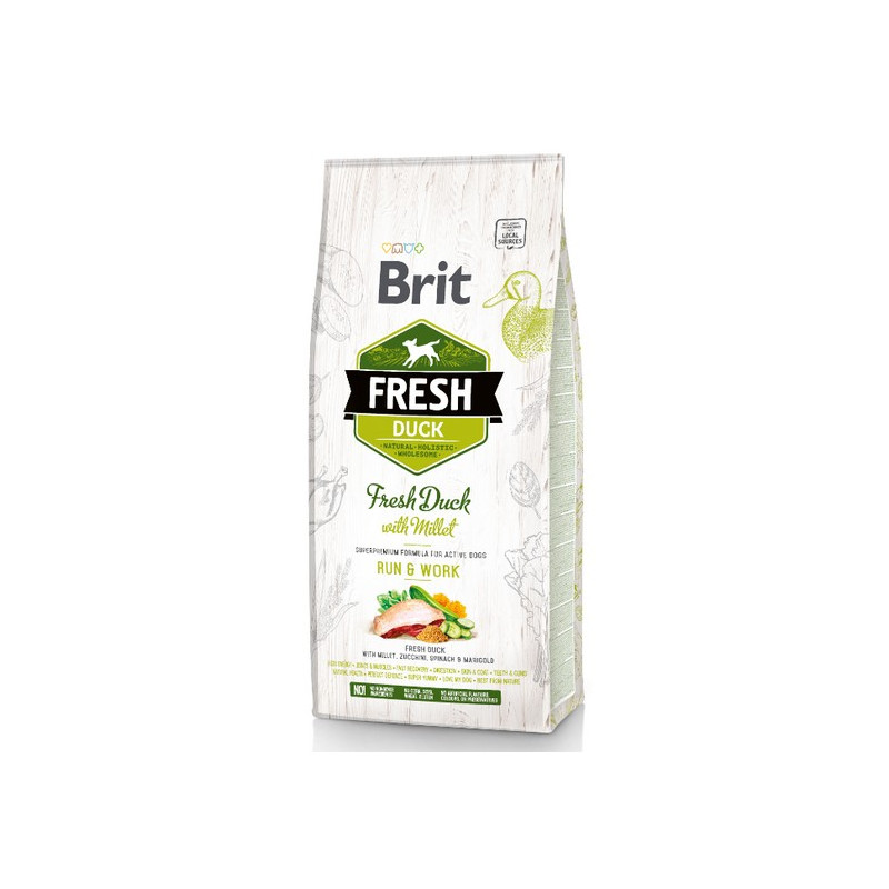 Brit Fresh Dog Adult Active Duck & Millet 12kg